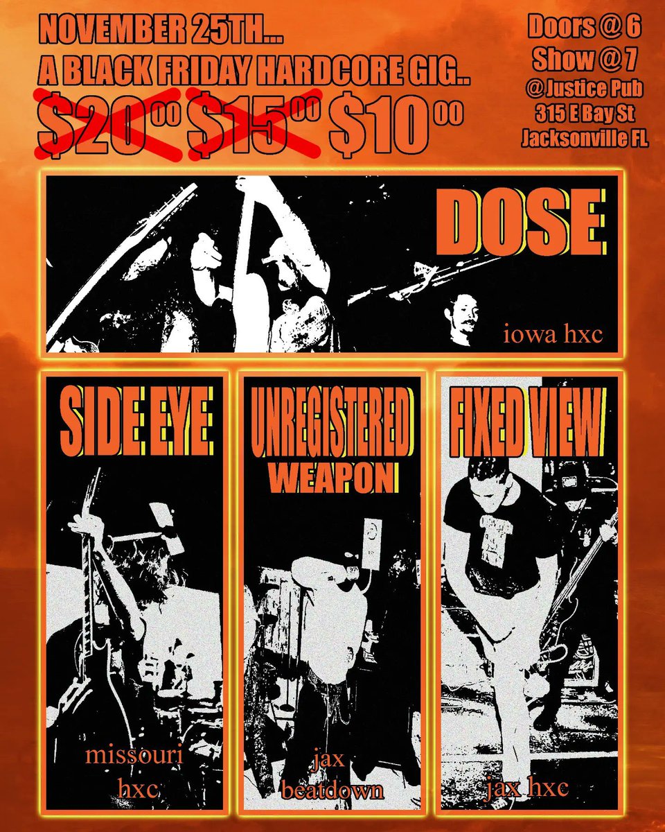 Jacksonville tonight all our merch is buy one and get a sip of my bottle of E&amp;J