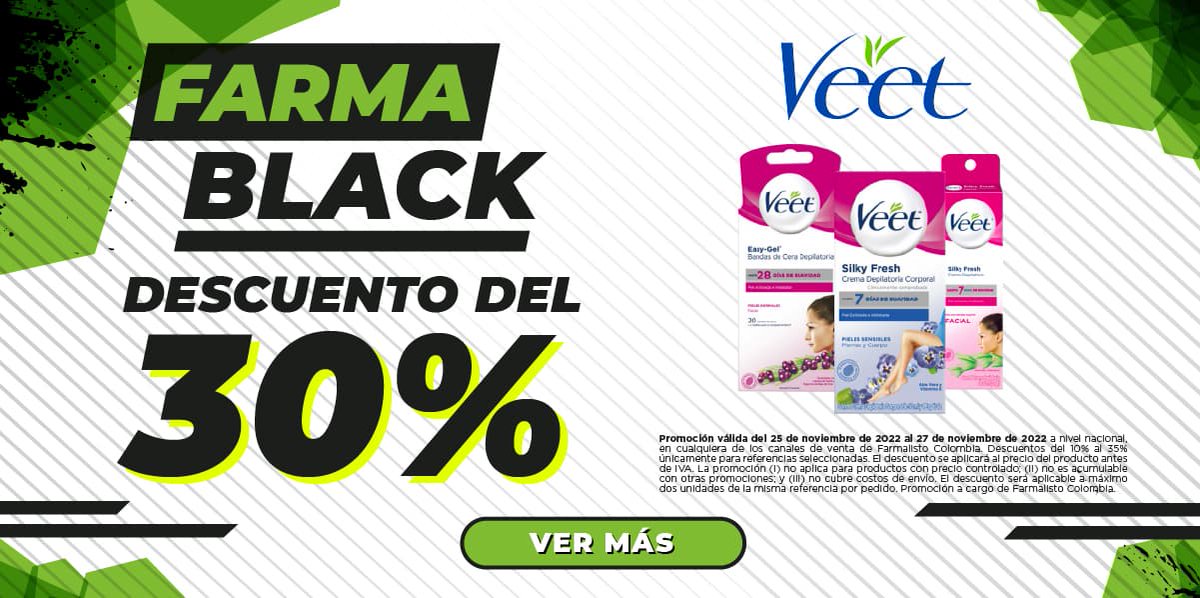 En Farma Black TÚ eliges  #ATuManera como cuidar y lucir tu cuerpo con Veet®

¡Pide aquí! 👉 farmalisto.com.co/4017-fb-veet?u…

💚Recuerda que tienes ENVÍO GRATIS si compras desde nuestra app 😎📲

#Farmalisto #Veet #FarmaBlack #BlackFriday #Promociones #blackfridays #AmarmeEsCuidarme
