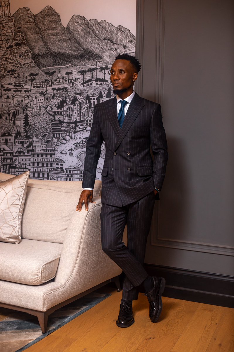 TshepoTsala's tweet photo. A Relevance Charcoal Grey Pinstriped Double Breast Suit! https://t.co/X67WidFbBF