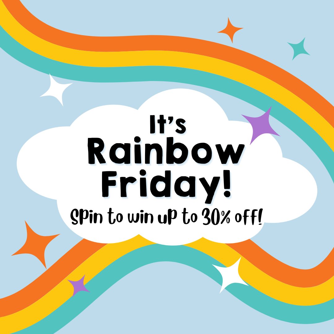 We don't do Black Friday, we do RAINBOW FRIDAY! 🌈 All weekend you could win up to 30% off (almost) EVERYTHING! Head over to the website, spin the spinner, and see what you get! 🌟 Start shopping 🎄 >> livespiffy.co.uk/pages/spiffy-c…