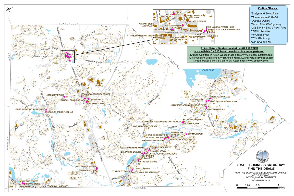 The Town of Acton Celebrates Small Business Saturday this Sat Nov 26! Support local. Shop🛍🎁 Small this season &amp; every day!  ‘Find the local Acton deals’ on the map below &amp; learn more at actonma.gov
#ActonMa #Actonlocal