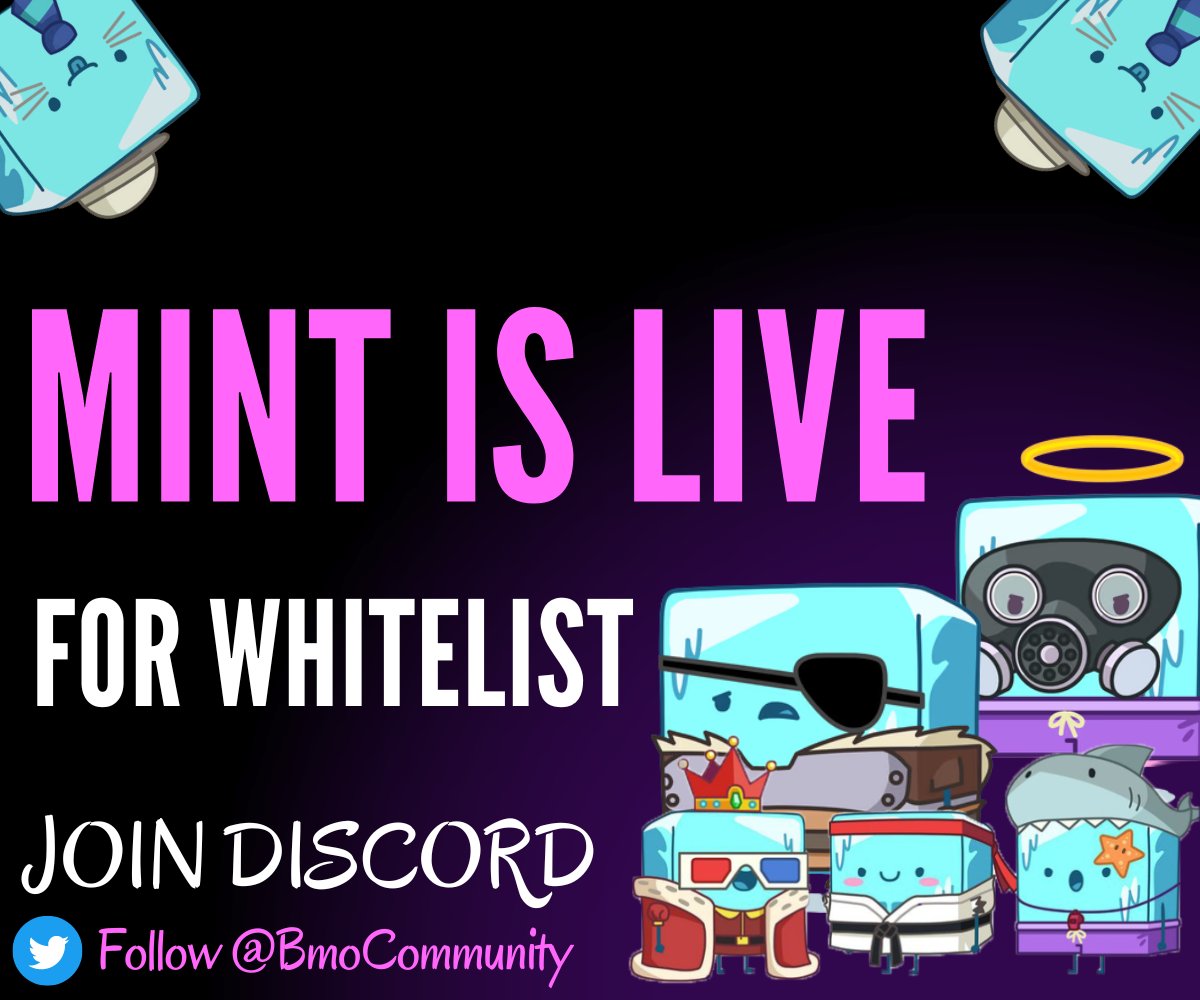📣 MINT IS LIVE

LET'S GO GET YOUR BMO 

  Official link:  

bit.ly/BMO_Community

Free NFTs will be airdropped to people who have minted! 🎉

Good luck minting! 

#Solana #NFTGiveaway #NFT #NFTCommunity
#NFTGiveaway #NFT #NFTs