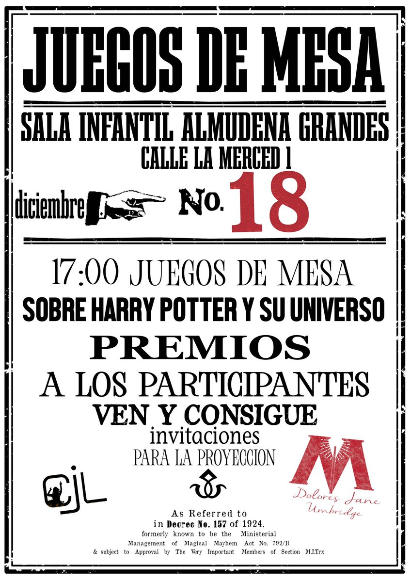Segunda tanda de actividades de Revelio diciembre #HarryPotter #Logroño #juventud