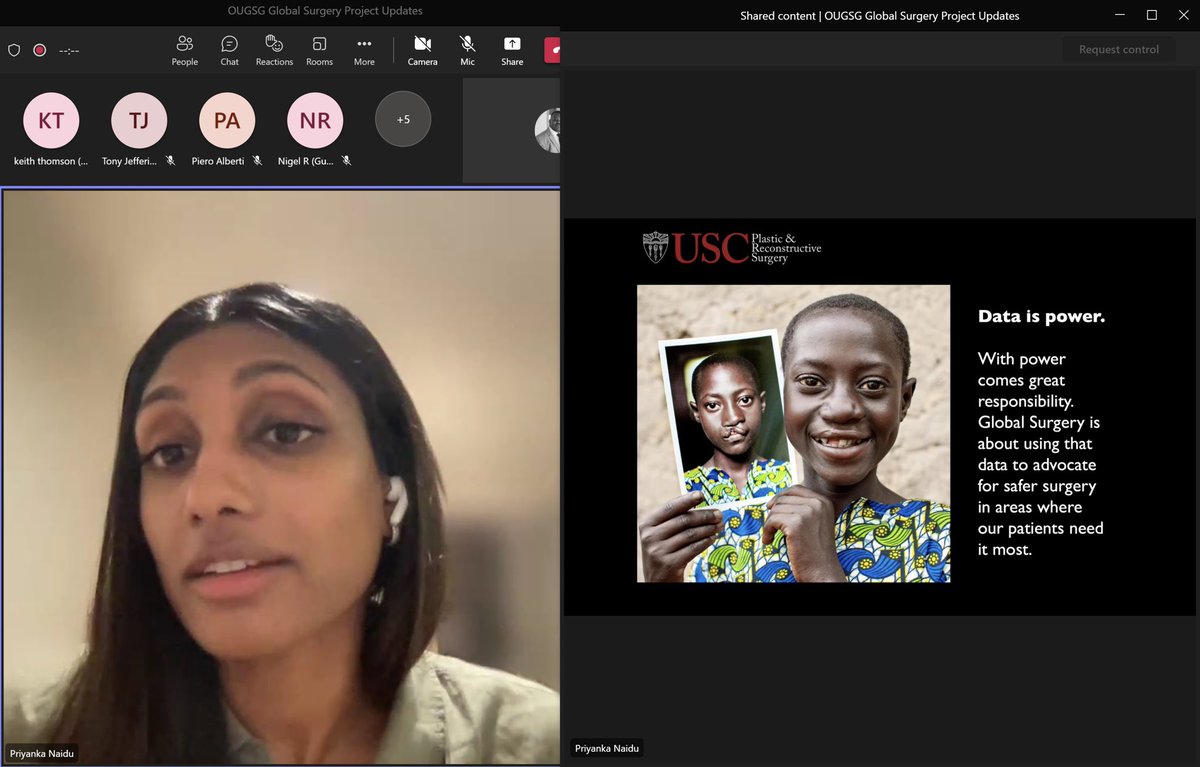 Priyanka Naidu, MD, MSc (@priyanka4092) on Twitter photo It was a privilege to present to the Oxford Global Surgery Group on my Global Surgery journey, lessons learnt so far, and the application to plastic surgery. Thank you <a href="/oxglobalsurg/">Oxford University Global Surgery Group</a> for the stimulating discussion! @OSGlobalSurgery <a href="/USCPlastics/">USC Plastic Surgery</a> It was a privilege to present to the Oxford Global Surgery Group on my Global Surgery journey, lessons learnt so far, and the application to plastic surgery. Thank you <a href="/oxglobalsurg/">Oxford University Global Surgery Group</a> for the stimulating discussion! @OSGlobalSurgery <a href="/USCPlastics/">USC Plastic Surgery</a>