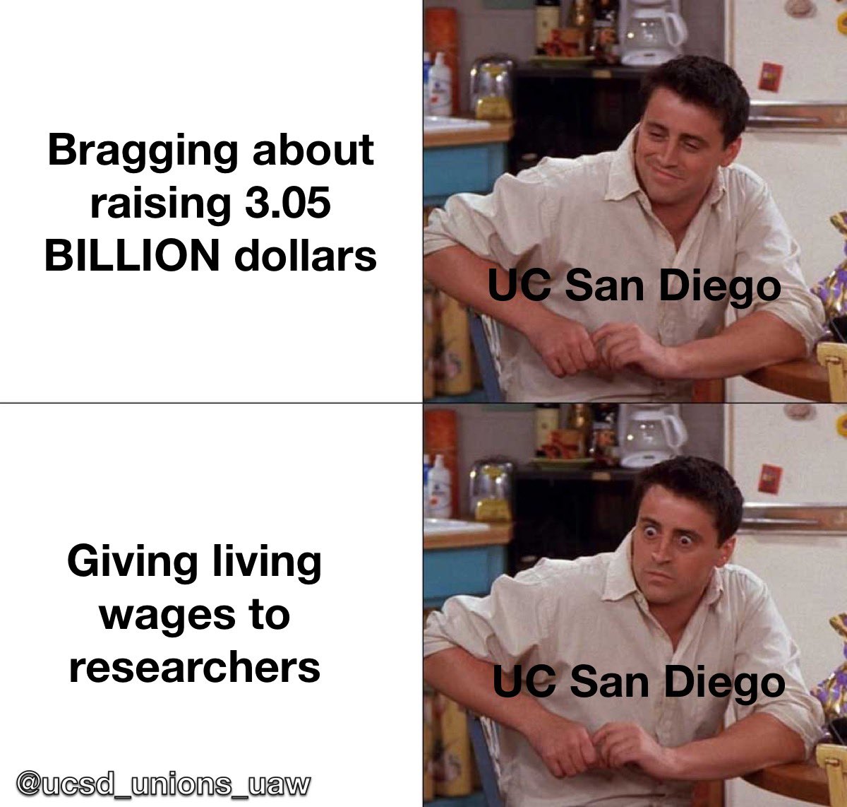 UCSD_Unions_UAW's tweet photo. Why is UCSD sending ME emails about raising literally billions of dollars, but then when we ask for living wages they pretend they are absolutely broke? How does this make any sense? @sruuaw @uaw2865 @UAW5810
#strike4equality #ucstrike #fairucnow #uawstrike https://t.co/C2SJ7OOdjh