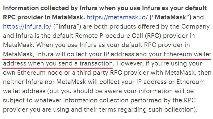 xPresidentII's tweet photo. I've always been a big fan of Metamask and Infura, but this is a direct uppercut to the jaw of many of its users. https://t.co/O96ha4vUWq