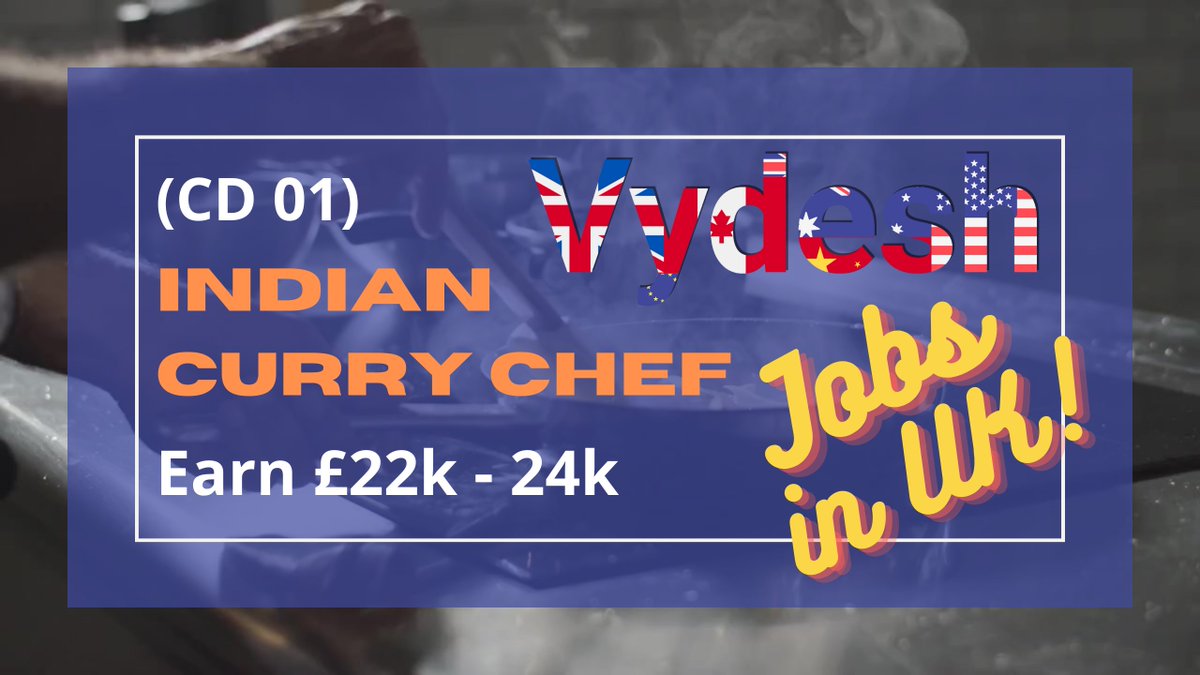 Job CD01| Indian Curry Chef | Wartford | Sponsorship available | £ 22,00... youtu.be/1TwKNvJj1o8 via @YouTube #jobsinuk #jobsearch2022 #jobsearch #jobsinukforindians #visasponsorship #indianchef #indianchefinuk #indianchefjobinuk #indianchefjobs #chefjobs #chefinuk