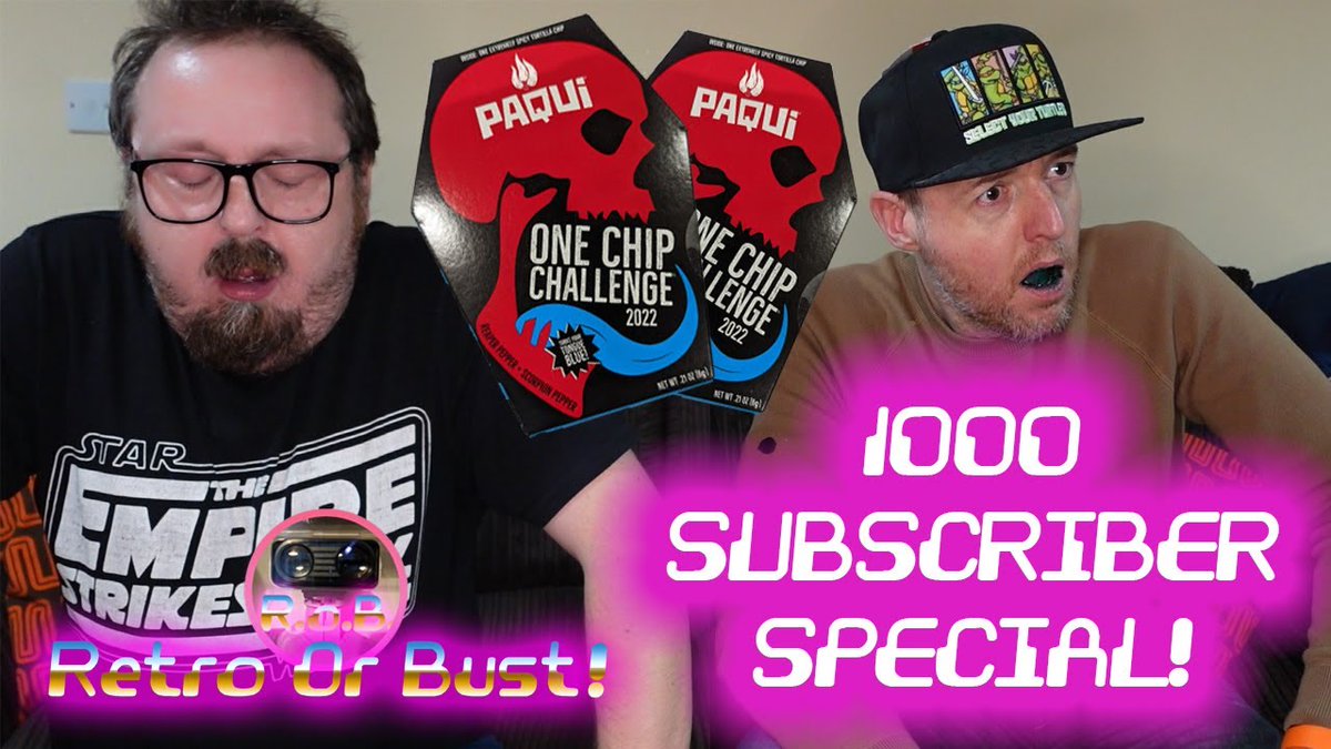 RetroOrBust's tweet image. youtu.be/RtrlCoa9kZQ
Last Saturday I finally hit 1000 subs! So this week, for your viewing pleasure, you get to watch me &amp;amp; my mate, Tom do the One Chip Challenge! 🔥🌶️🔥🌶️🔥🌶️
#onechipchallenge #onechipchallenge2022 #carolinareaper #trinidadscorpion