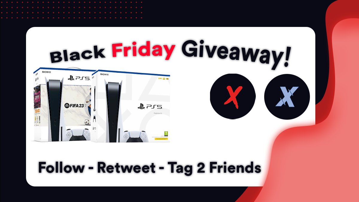 ⚡Black Friday Giveaway ⚡ @XaliCooks: 5€ Sneaker Monthlies - 10x @XorroBot: 10€ Monthlies - 5x PS5 Disk for Retail PS5 Disk Fifa Bundle for Retail More information in Comments.