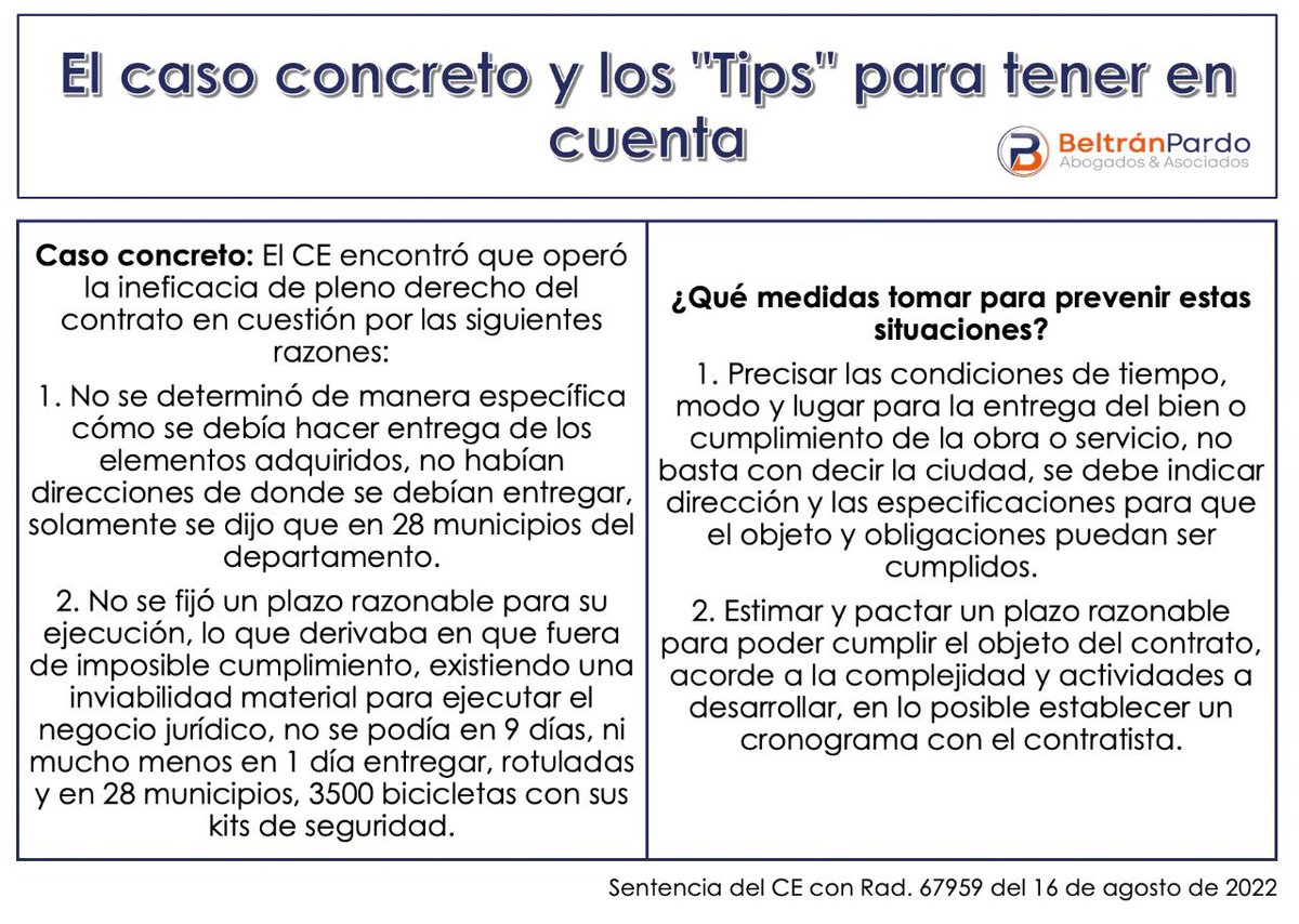 bpaabogados's tweet photo. INEFICACIA, NULIDAD E INEXISTENCIA DEL CONTRATO.📃 Te invitamos a conocer las diferencias de acuerdo con la jurisprudencia del @consejodeestado, y no te pierdas los "Tips" para evitar suscribir contratos ineficaces. Ver Sentencia: https://t.co/b8zklZKIyU #Infografía #BPTips https://t.co/XYvqVi5tPU