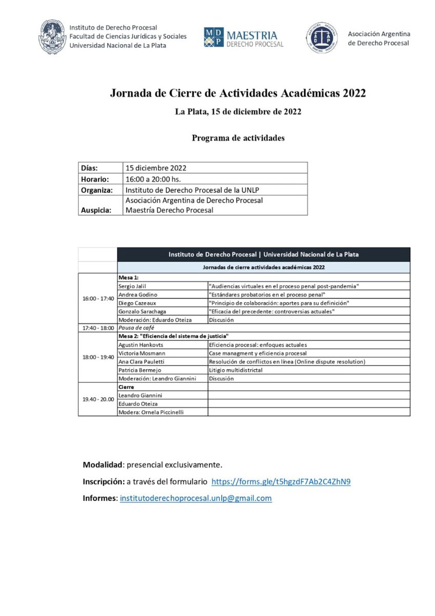 Instituto de Derecho Procesal UNLP tweet media