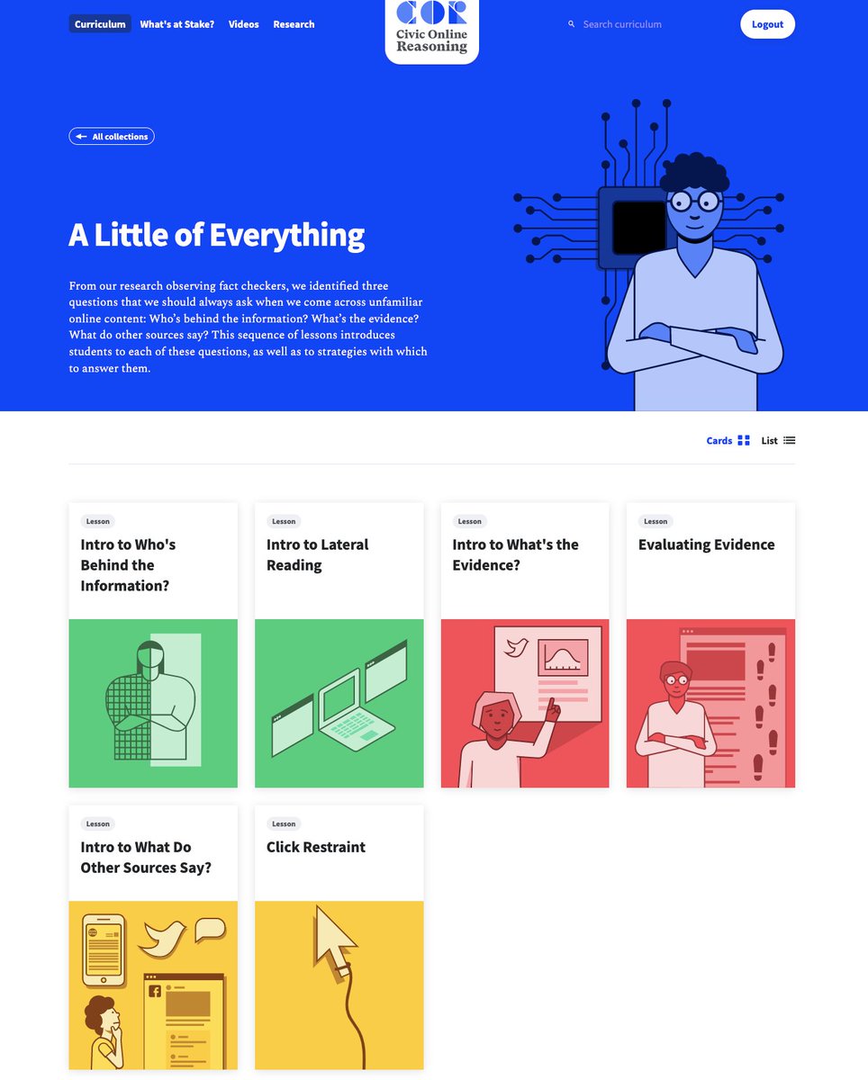 From our research with fact checkers, we identified key questions to guide online source evaluation. This sequence of free <a href="/CivicOnline/">Civic Online Reasoning</a> lessons introduces students to these questions, as well as to strategies for answering them. cor.stanford.edu/curriculum/col…