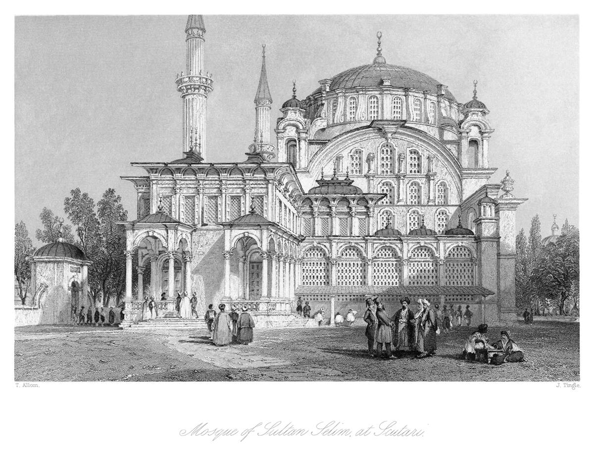 Selimiye Mosque, Üsküdar. Thomas Allom from Constantinople: and the Scenery of the Seven Churches... by Robert Walsh, London, New York, Paris: [1838-1840] oldbookillustrations.com/illustrations/…