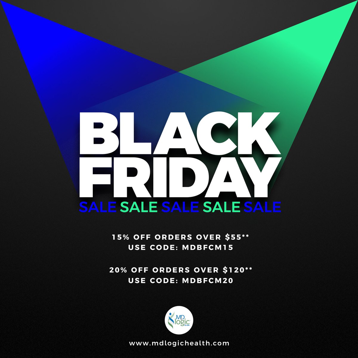MDLogicHealth's tweet photo. Our Black Friday / Cyber Monday Sale is LIVE NOW!! π¨
Get 15% off orders $55+
USE CODE: MDBFCM15
Get 20% off orders $120+
USE CODE: MDBFCM20
Shop now: https://t.co/BsSqYda75W
#mdlogichealth #bfcmsale #blackfriday #blackfridaysale #deals #supplementinglife https://t.co/Hg7QVA14IP