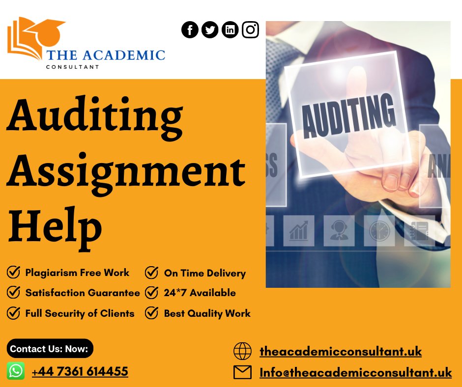theacademiccon3's tweet image. Be confident! Because you choose our Auditing Assignment Help Services.
Order Now
#auditing #auditingassignment #auditingAssignmenthelp #auditinghelp #bestauditing #bestauditingassignmenthelp #assignment #help #theacademicconsultant