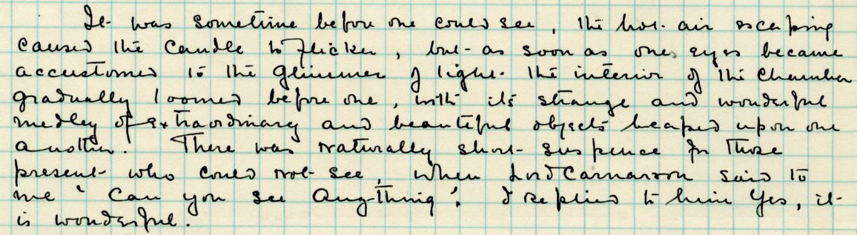 GriffithOxford's tweet photo. 'It is wonderful'. On this day, 100 years ago, 26 November 1922, around 4 p.m., Howard Carter peered into Tutankhamun's tomb for the first time. Read more here https://t.co/pc9vok2cAV #OnThisDay #Tutankhamun #tutankhamun100 https://t.co/ntKuqOPGDZ