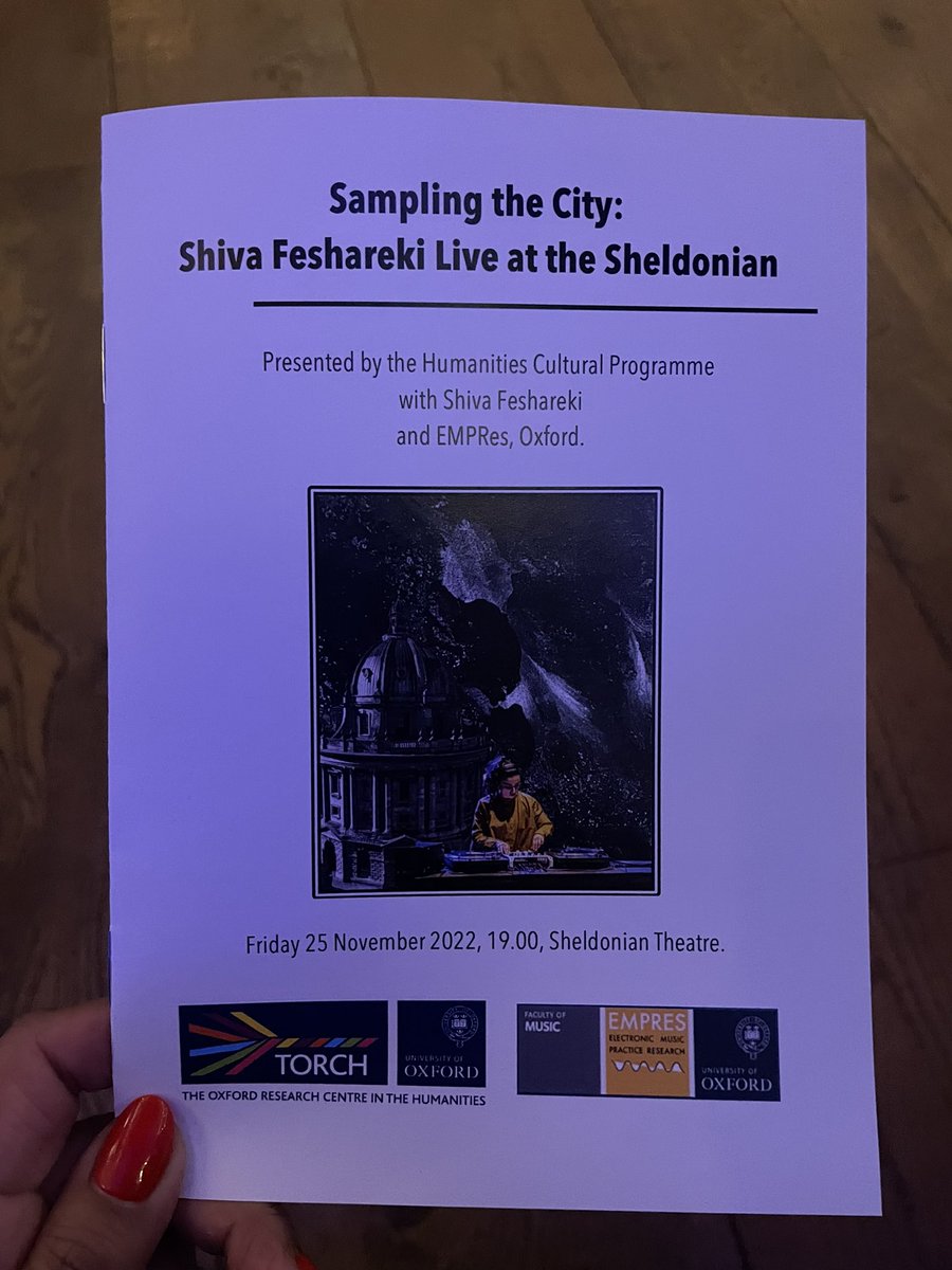 shaistaAziz's tweet photo. People are starting to arrive for @shivafeshareki @EMPRES_OxUni show this evening at the stunning @SheldonianOxUni #SamplingtheCity weaves many of our stories. Check out those turntables! I’m also of course keeping an eye on #Eng #ENGUSA
🦁🦁🦁
#Oxford #InclusiveCommunities https://t.co/bUy4b8sH2K