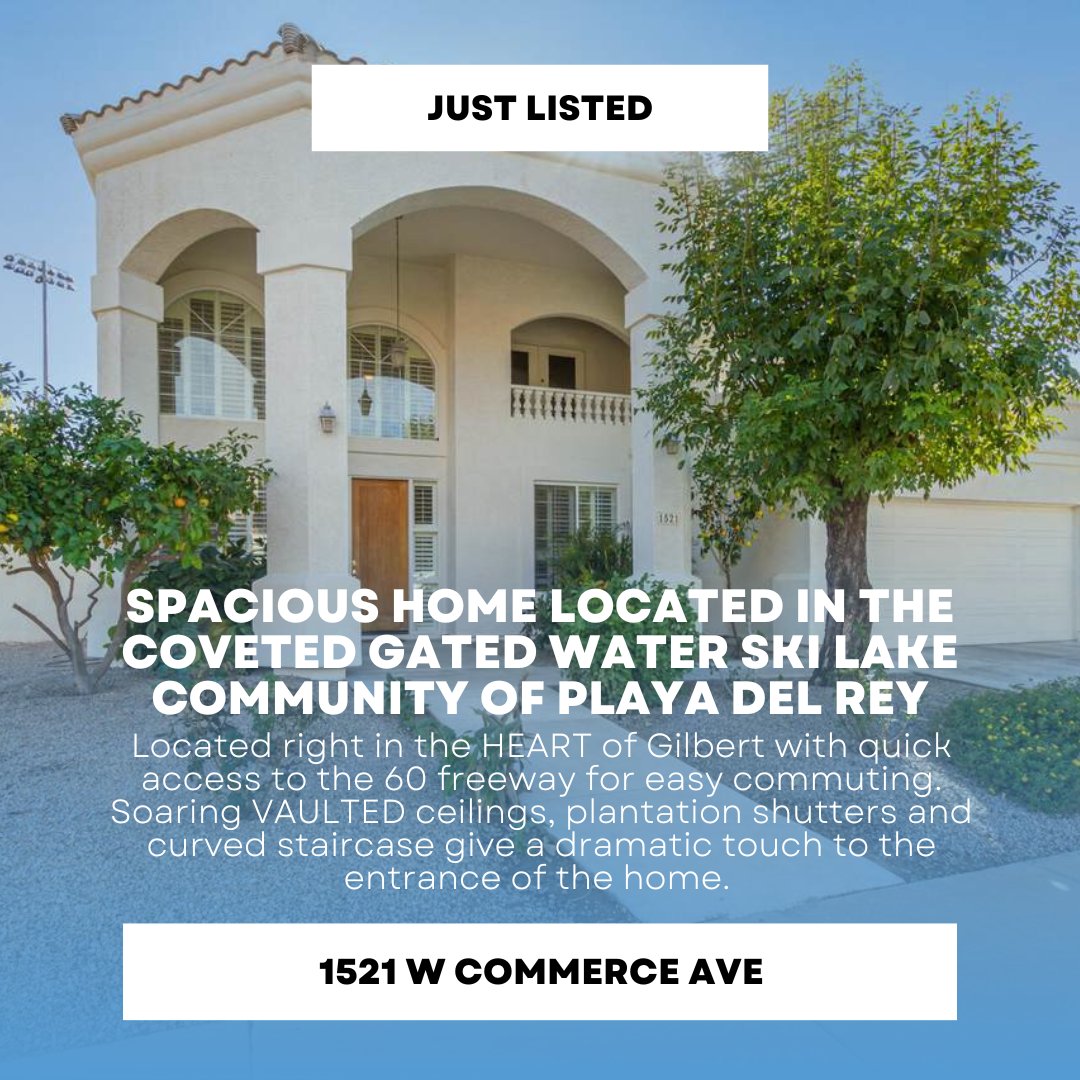 SantizoGroup's tweet photo. #JustListed Welcome Home! This spacious home located in the coveted GATED WATER SKI LAKE community of Playa Del Rey is making its MLS debut. https://t.co/dlp26PzcMm #santizorealtygroup #haguepartners #gilberthomes #azhomesforsale #azhomes #gilbertaz https://t.co/h8x2vFznq0