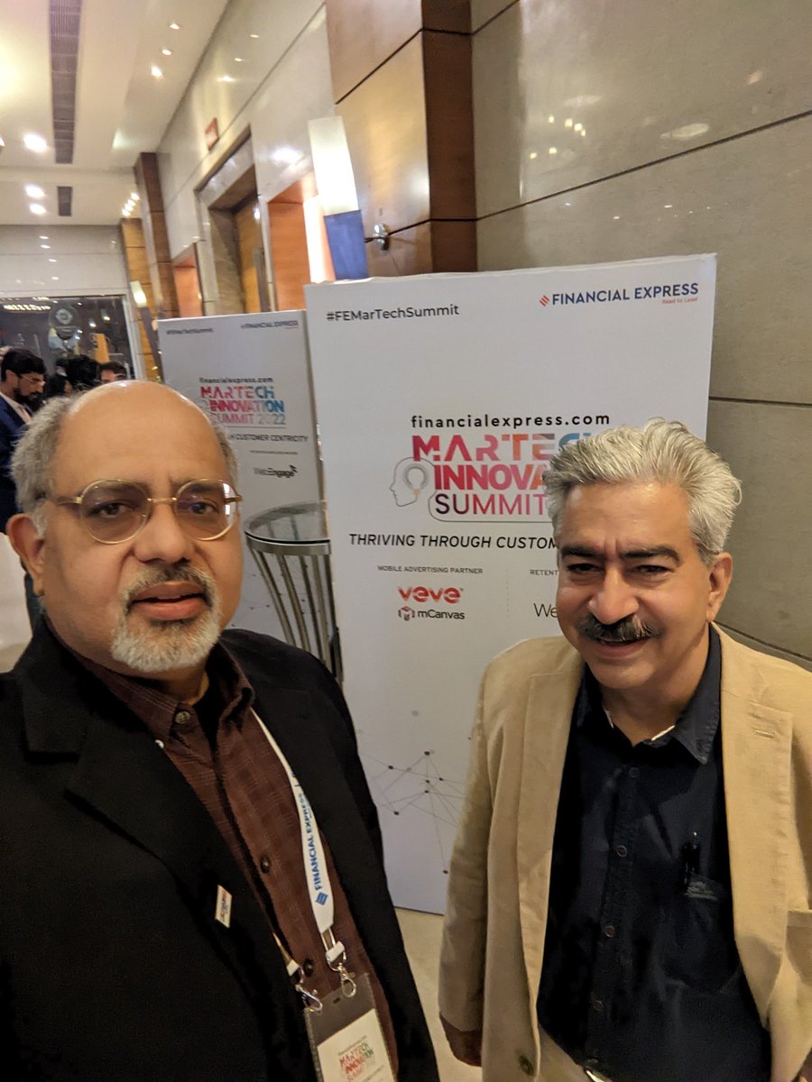 pmalik1's tweet photo. Great meeting you @Sindhwani_IE and the Who's who of Marketing Technology world at the #FEMarTechSummit today. Kudos to your entire team @financialexpress for a wonderful event full of trends, insights and knowledge sharing https://t.co/PhXLVsC4RN