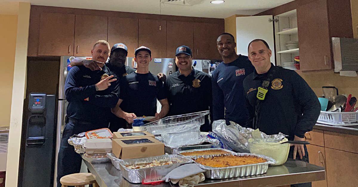 PolkFire's tweet photo. One of the greatest benefits of choosing a career in fire services is that you gain a second family.
Sending a big THANK YOU to all of our #PCFR crews that were working hard to serve Polk County this Thanksgiving! 🔥
#PolkFLFireRescue #FirstResponders #JoinPCFR #NowHiring https://t.co/E7LZPmOdKH