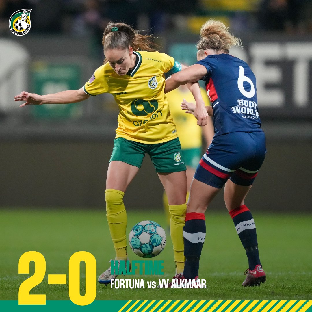 FortunaVrouwen's tweet photo. HALF TIME I Fortuna gaat met een 2-0 voorsprong de kleedkamer in!
(2-0)
#foralk https://t.co/hiz4zRIHD8