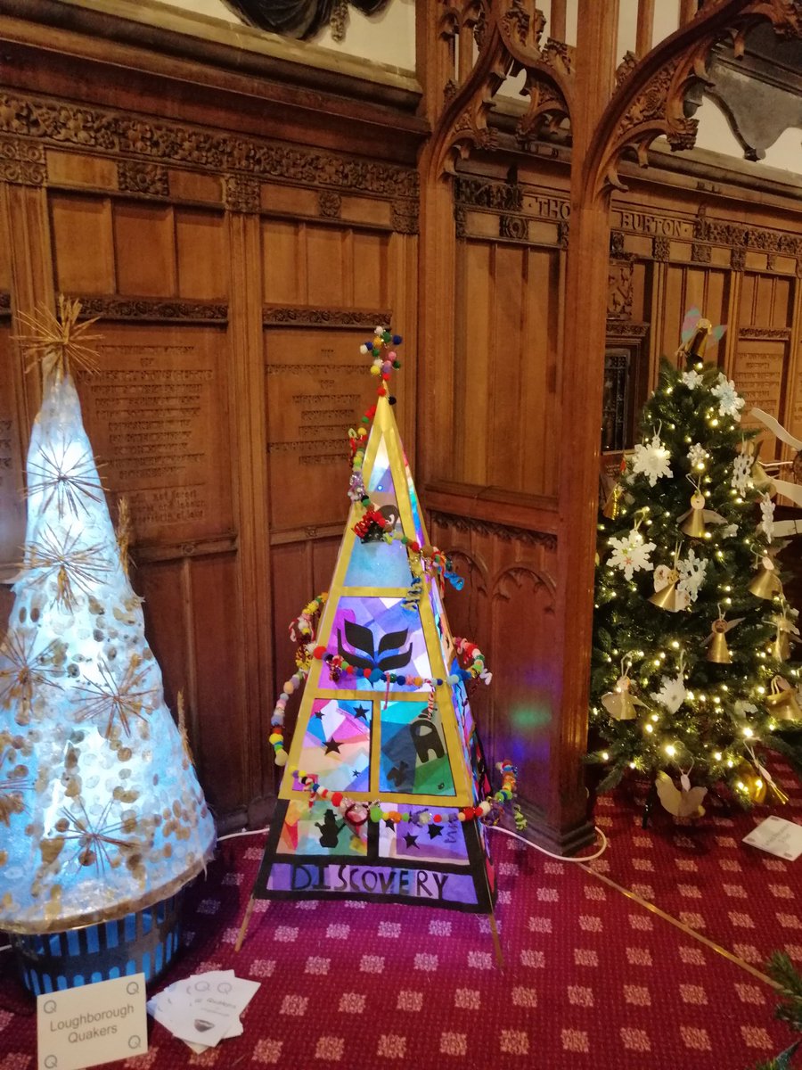 brownowl80's tweet photo. Our brilliant Christmas tree made by students in Mondays Art enrichment on display at the Christmas tree festival Loughborough Parish Church @CharnwoodColl @DRETnews https://t.co/XIFpMXXkge