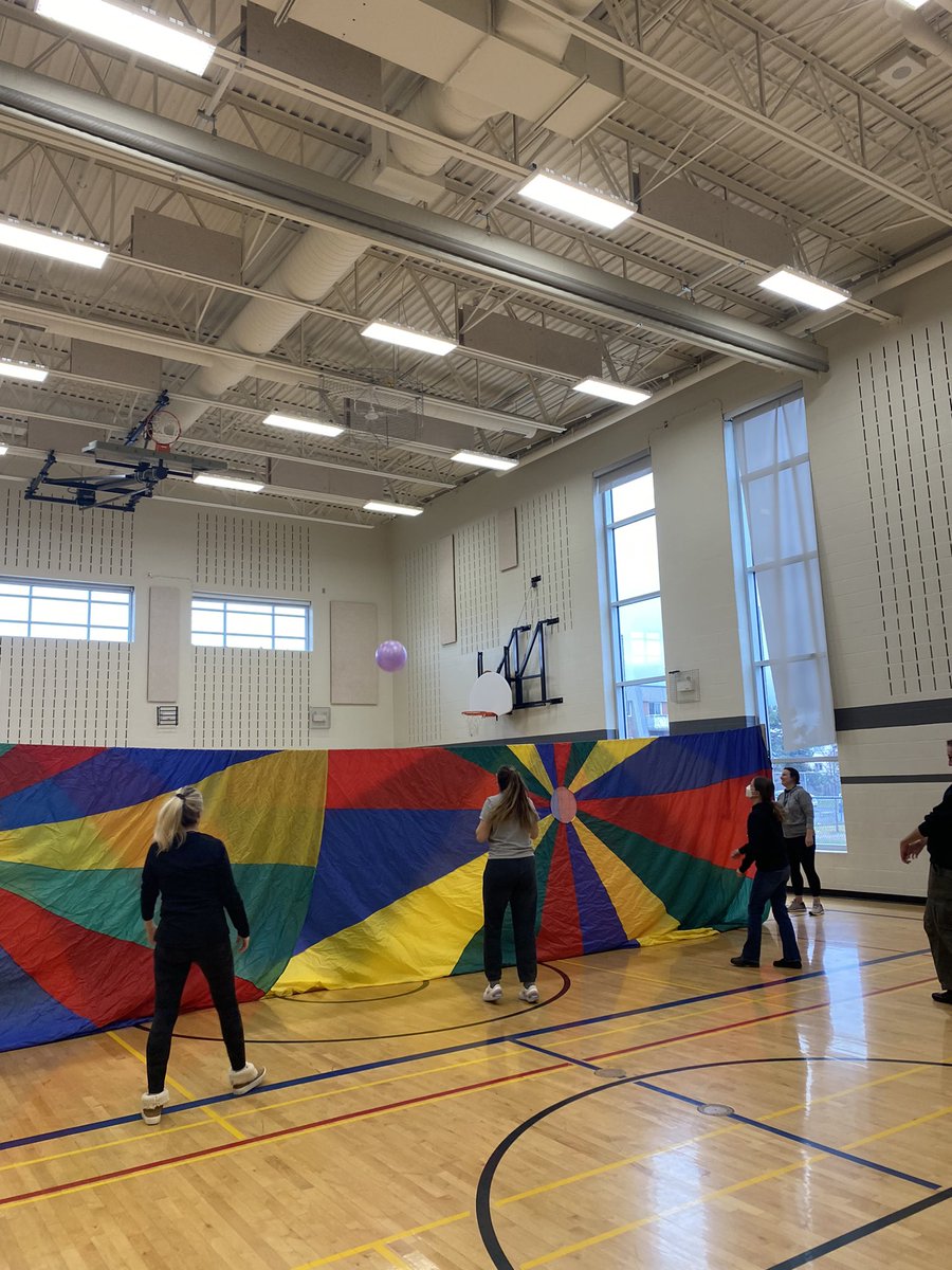MsBrean_LDSB's tweet photo. Who says a PA Day is just for learning? Some of the @MollyBrant_LDSB staff took on a fun, volleyball challenge at lunch today for a little #wellness #somanylaughs https://t.co/LV5APjBTQ6