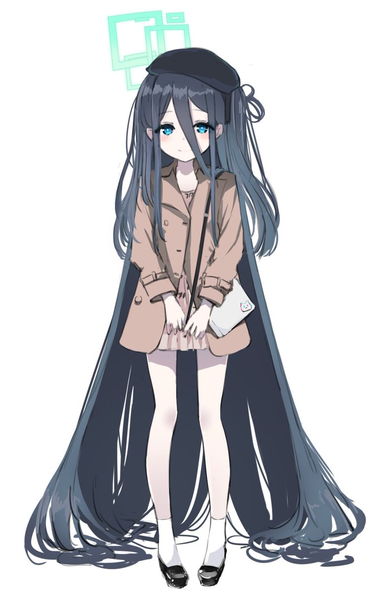 aris (blue archive) 1girl absurdly long hair solo very long hair long hair white background full body  illustration images