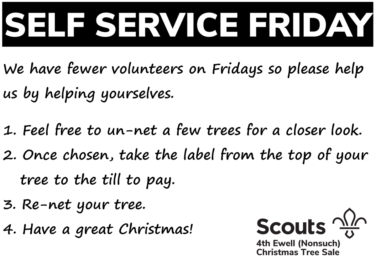 nonsuchtrees's tweet photo. 7 DAYS TO GO: This year we're opening our gates a day early! Come and get your tree next Friday, 2 December from midday. As they'll be fewer of us on site we'll be operating on a self service basis. https://t.co/Uu70XWOcxm