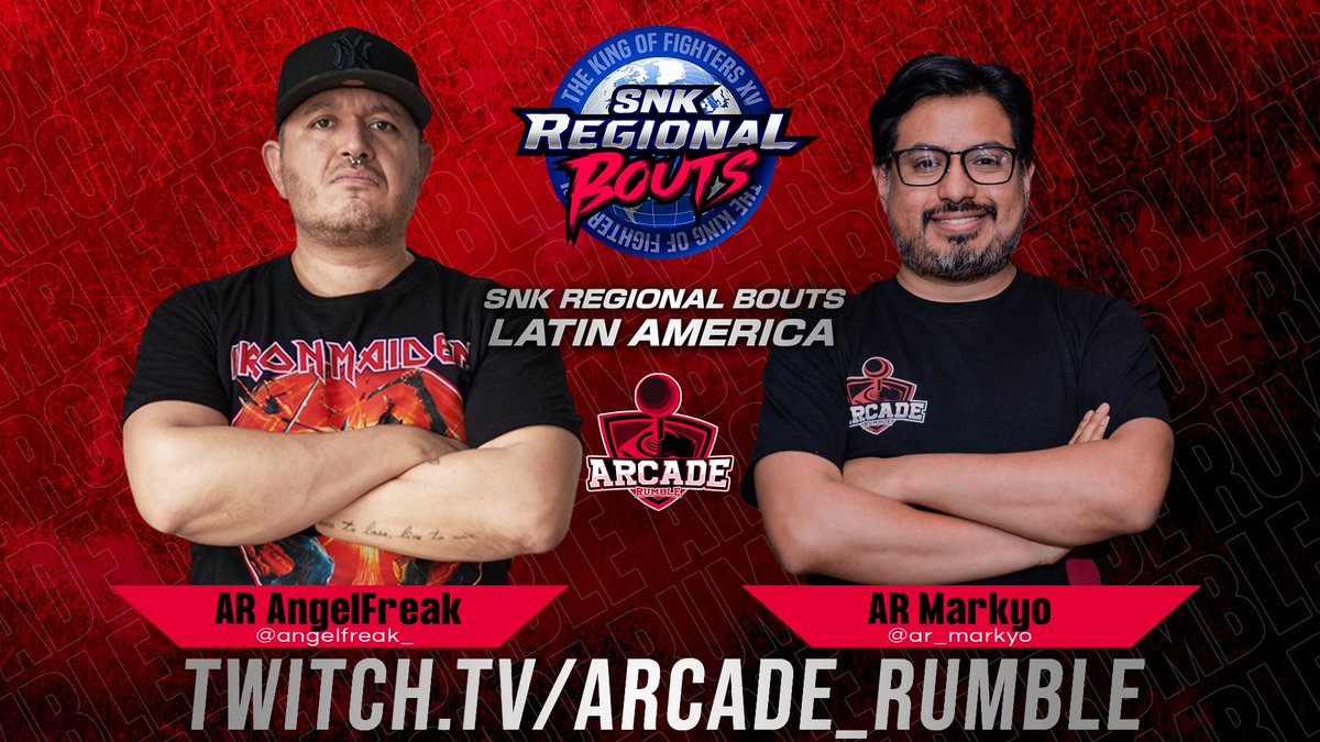 Acompáñanos este Sábado 26 de Noviembre a las 2PM CST a la transmisión en español del #SNKRegionalBout #SNKRB América Latina por twitch.tv/Arcade_Rumble. Estará conmigo en el micrófono mi hermano <a href="/ar_markyo/">AR｜Markyo</a> ¡No se lo pierdan! <a href="/SNKPofficial/">SNK GLOBAL</a> <a href="/SNKPofficial_jp/">SNK JAPAN</a>