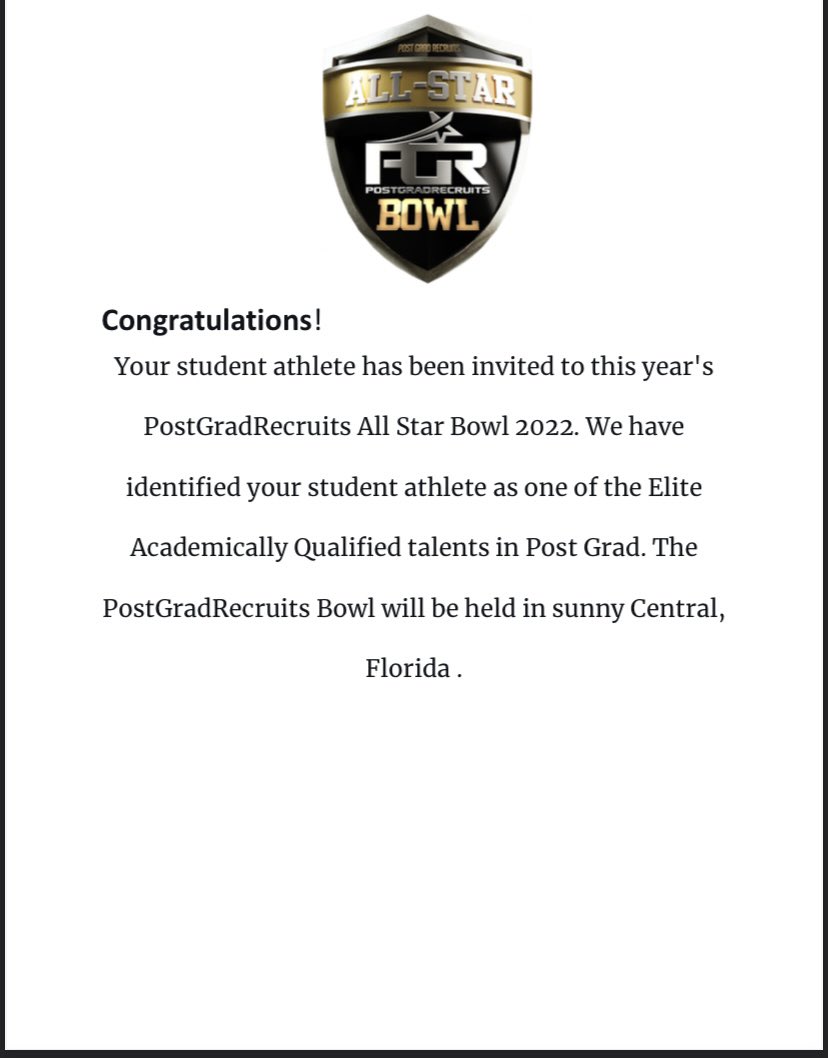 Blessed to receive an offer to play in the postgrad all star game 😮‍💨🖤 <a href="/PostGradRecruit/">PostGradRecruits INC.</a> <a href="/_augustaunited/">The Augusta United</a> <a href="/CoachScales_AUG/">Cornell Scales</a> <a href="/Coach_Postell_/">Damien Postell</a> @FourEMarketing