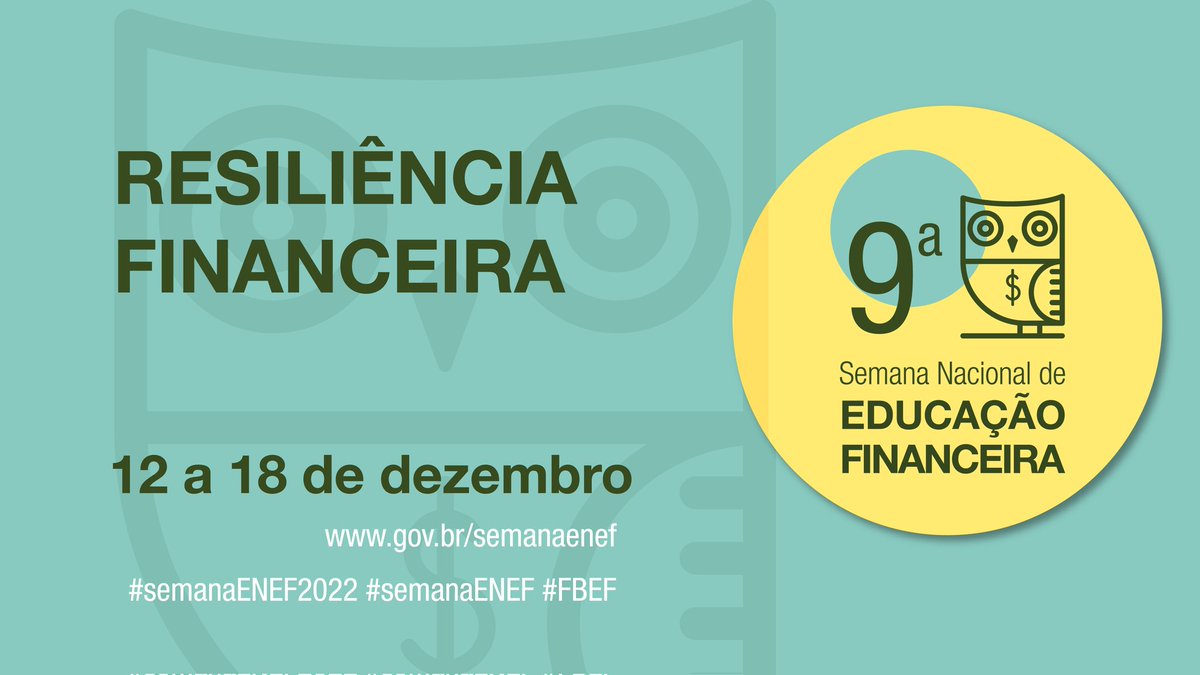 cvmgovbr's tweet photo. Vem com a gente falar sobre Resiliência Financeira, tema central da 9ª Semana ENEF 2022. Nós, do Fórum Brasileiro de Educação Financeira (FBEF), esperamos por você!
#semanaENEF2022 #semanaENEF #FBEF #cvmeducacional #educacaofinanceira https://t.co/MbY65E0BNx