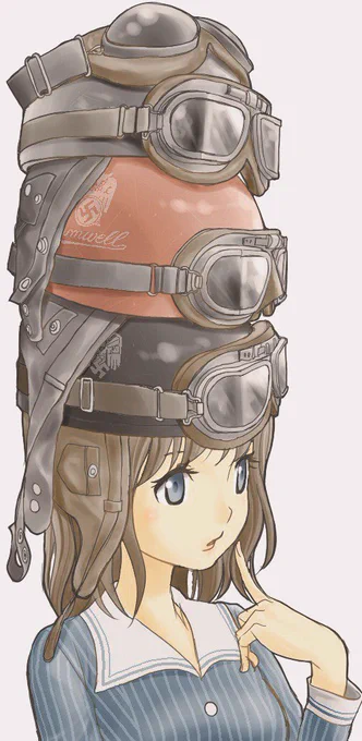 今日の過去絵は、cromwellのヘルメットと女の子です。すんげぇ昔に描いた絵です。 