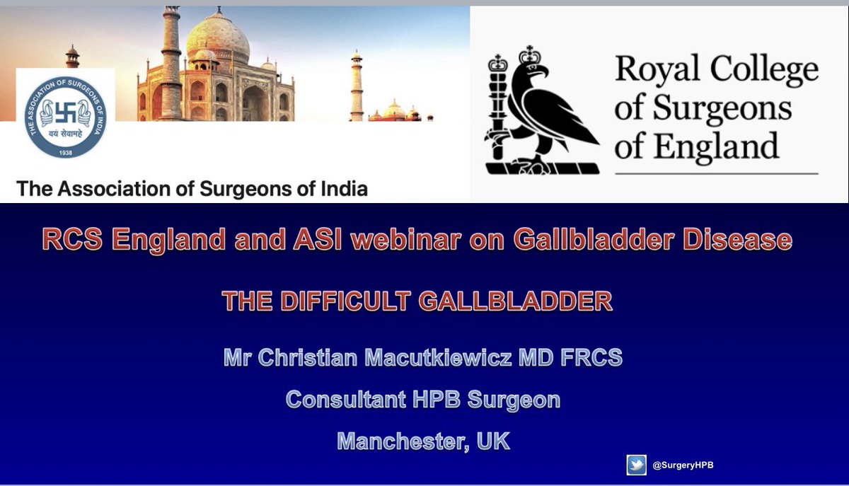 SurgeryHPB's tweet photo. Feel so privileged to be part of the first @RCSnews @ASI_India collaborative webinar on #Gallstones disease. Wonderful discussion about my favourite topic, The Difficult Gallbladder. Thank you so much. Have a great weekend everyone! @GallstoneThe https://t.co/WDQYzUHtPT