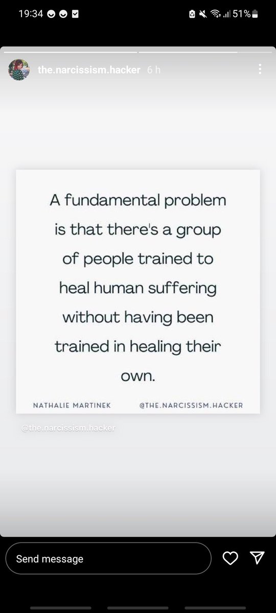 This! So many people are attracted to the helping professions because they themselves need help. We need to help them first before letting them loose on our most vulnerable. Hx