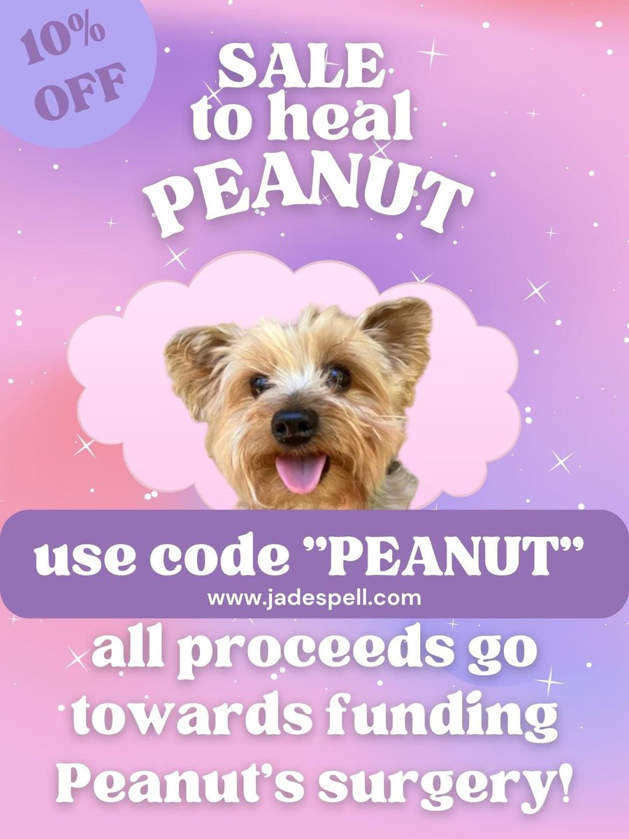 jadespellart's tweet photo. @MODACHlC we’re having a sale on our earrings to help raise funds for this pup’s surgery!! 💓 https://t.co/Isu2rjELzm