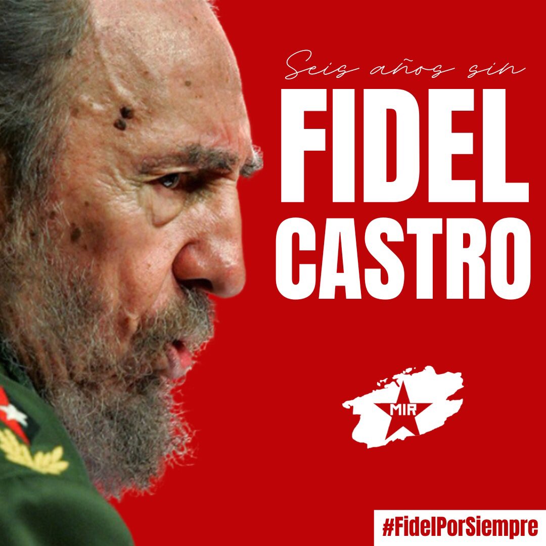 mirmexico's tweet photo. #UnDíaComoHoy se cumplen 6 años de la partida física de #FidelCastro, comandante en jefe de la #RevoluciónCubana. Su tenacidad, entrega y solidaridad son parte de su legado revolucionario que siguen presentes hasta el día de hoy. #FidelPorSiempre #SeisAñosSinFidel #PatriaOMuerte https://t.co/Wuaq0e2HtX