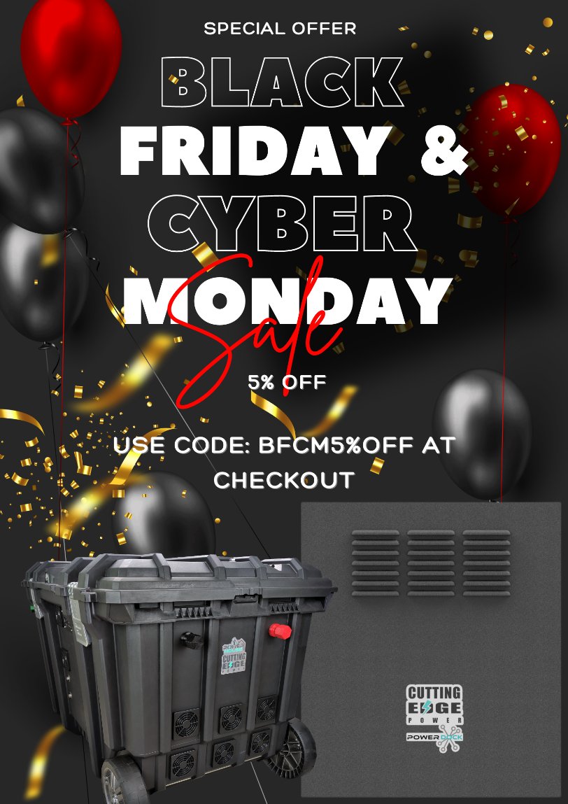 RevoPowerUSA's tweet photo. BLACK FRIDAY &amp; CYBER MONDAY SPECIAL OFFER

SAVE 5% OFF Use code: "BFCM5%OFF" at the checkout
https://t.co/BJMEEm700P 
Happy Thanksgiving!
-Cutting Edge Power Team
#blackfriday2022 #blackfriday2022 #usa #offgrid #CyberMonday2022 #Thanksgiving #backuppower #cuttingedgepower https://t.co/9DMIRaPXDO