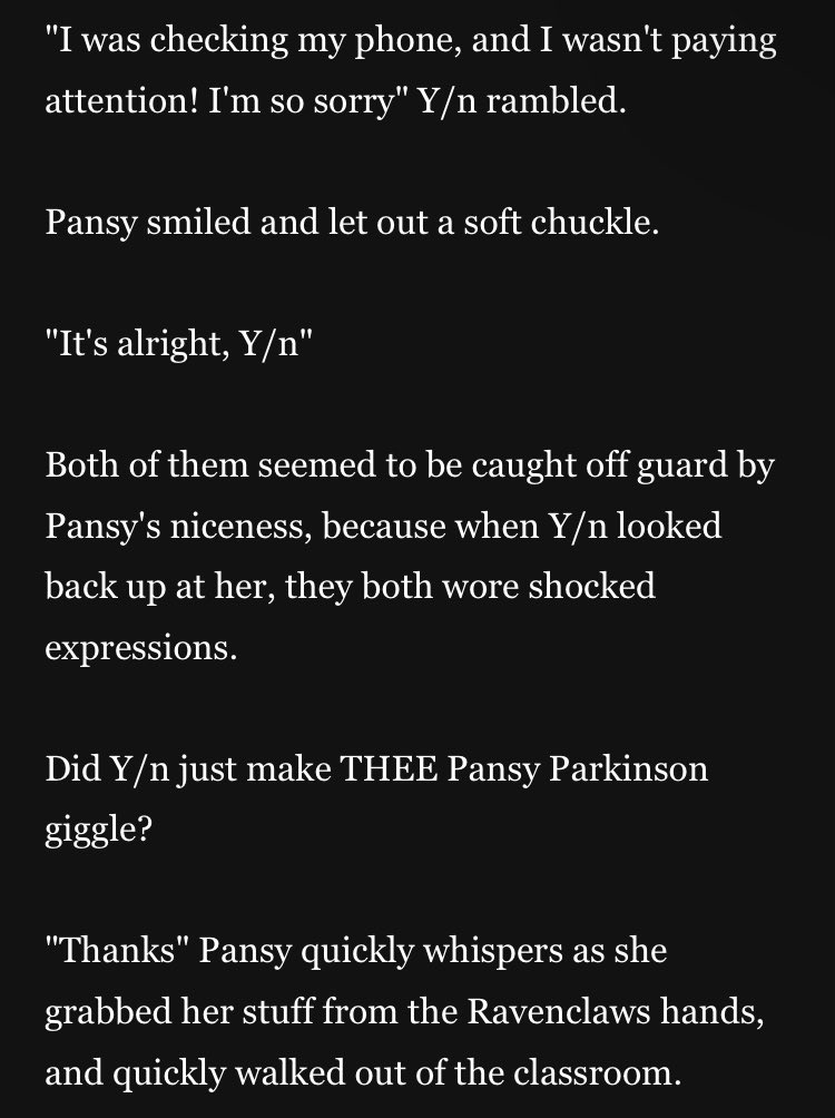 HoldUpJack's tweet photo. Sneak peek at my Pansy x Reader book: Hopelessly Devoted https://t.co/SkJ0kkIGps