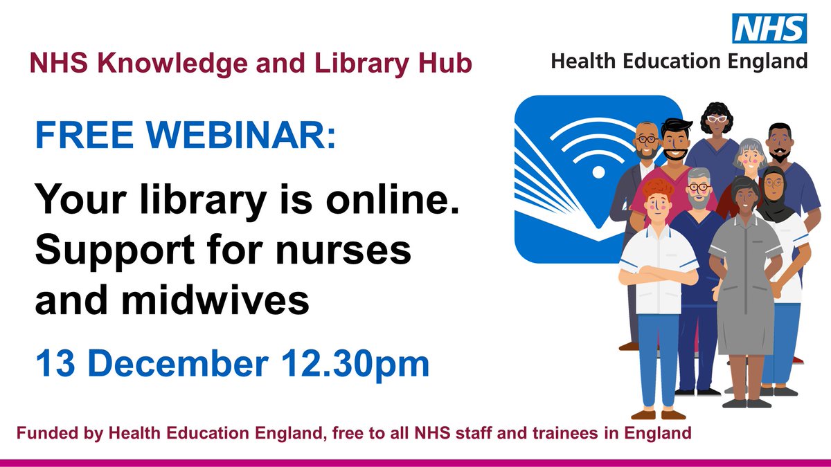 NHSE_WTE's tweet photo. Nurses and midwives - join Alan Fricker, Knowledge and Library Hub manager, to explore the wide range of online resources specifically relevant to your profession or specialism.  
https://t.co/uqnyDh9s8w @theRCN @MidwivesRCM @rcnlibraries https://t.co/BQrPVjl2zd