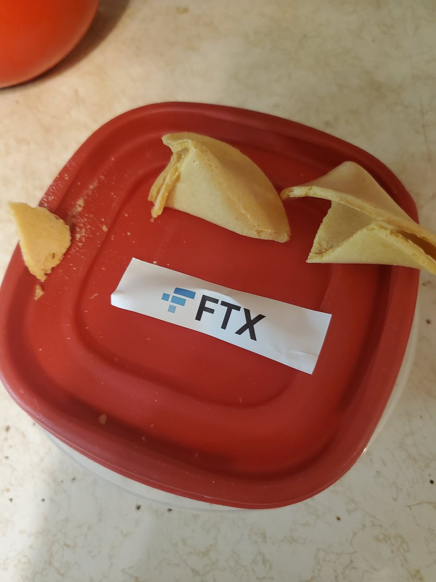 hamletcooper's tweet photo. Holy shit, my mom just opened this cookie from a couple weeks ago to show me the FTX ad inside, and uh, this is what the fortune was: https://t.co/q0FK6FFQkz