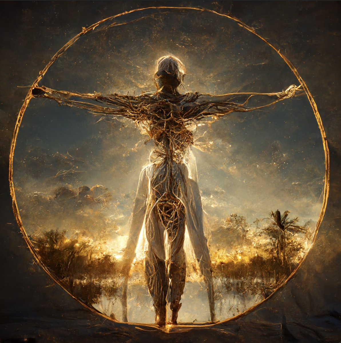 Not always the biggest fan of AI art, unless it's heavily curated and sets out to actually say something. This Vitruvian collection from <a href="/WortonEntmt/">Worton Entertainment</a> aims to hit every aspect of humanity, tying together Da Vinci's conception of man with the places man might one day go.
