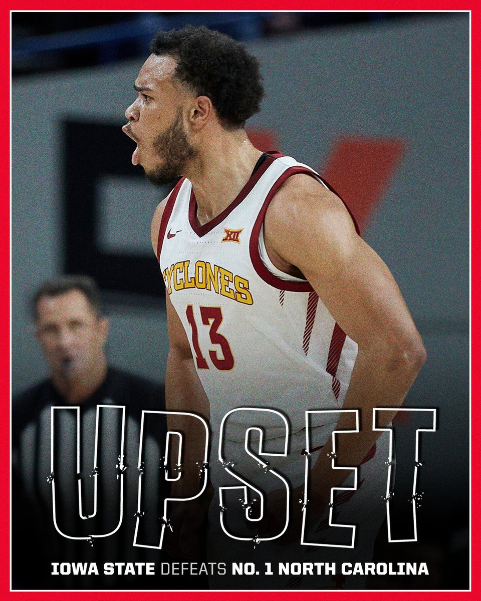 DOWN GOES NO. 1 UNC 😳

Iowa State gets its third win in program history against an AP No. 1 team.