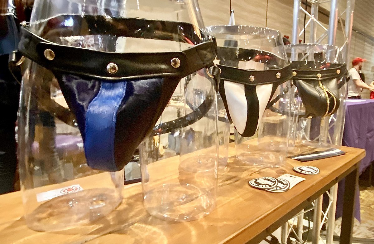 benorsonleather's tweet photo. Leather lined jocks, custom fit to your body onsite!!! Sizes: 32”to 48” $195 for Complete Jock: Belt, Codpiece, and Yoke. Ask us about additional Codpieces #LeatherBear #customLeather #BearSize #leathergetaway22 #LACLAW22 #vendormart #benorson #benorsonleather #benorsonapparel https://t.co/QLuCqv2DyR