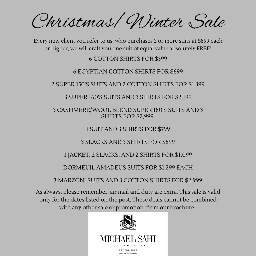 SuitmakerSahi's tweet photo. #Michigan #MichaelSahi #Customtailor #Customsuits -#Customshirts #Xmassale https://t.co/Rt5PegMBLq
