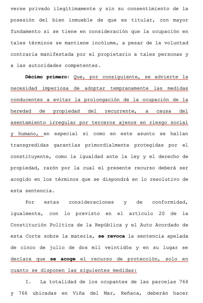 LuisCorderoVega's tweet photo. CS (25.11.2022, rol 40135-2022) la ocupación ilegal de terreno constituye una vía de hecho que no puede ser amparada. La dilación excesiva de las autoridades políticas y administrativas para gestionar acciones para el desalojo, facultan a la CS para adoptar medidas excepcionales. https://t.co/tgRCuBw6ZK