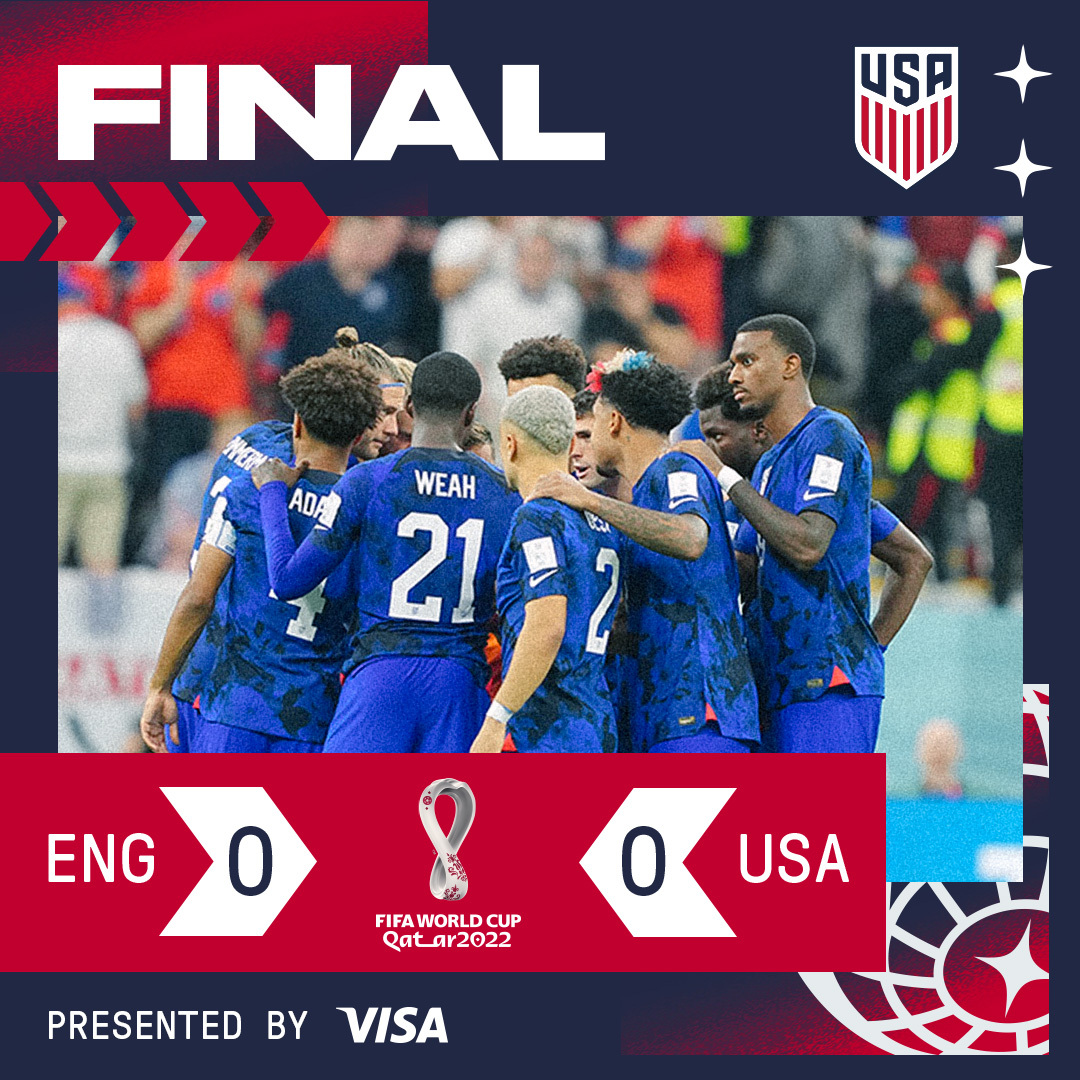 FINAL: 🏴󠁧󠁢󠁥󠁮󠁧󠁿 ENG 0 - 0 USA 🇺🇸 #USMNT x @Visa