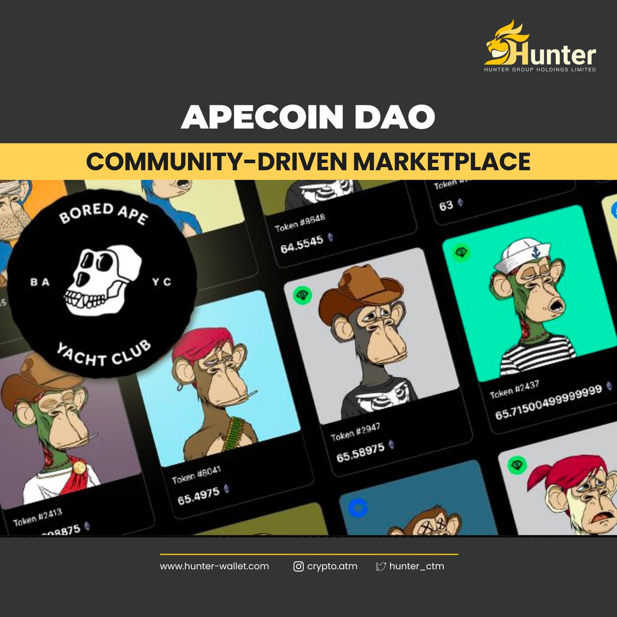 hunter_ctm's tweet photo. ApeCoin DAO has launched its own Community-Driven NFT marketplace created for its community members. The new marketplace offers NFTs for sale from Yuga Labs collections including Otherside, Mutant Ape Yacht Club, Bored Ape Kennel Club, and BAYC. 

#BAYC #ApeCoin
#HunterCTM https://t.co/TAA8AiRIgU