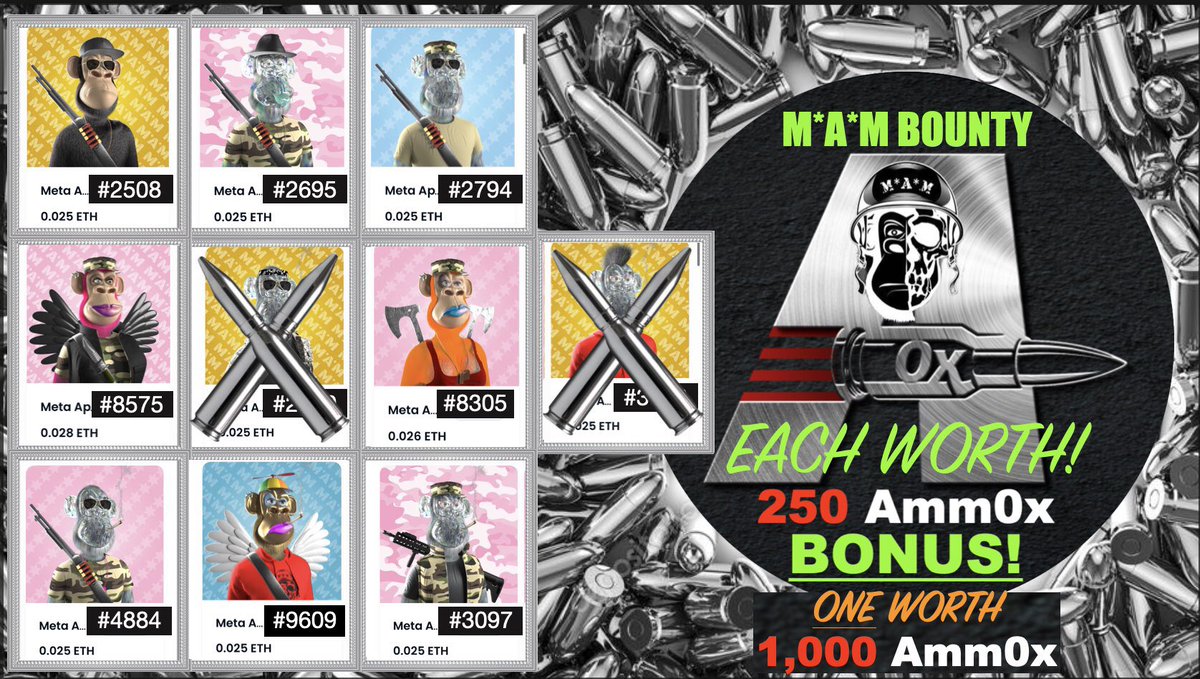 BenEbel4's tweet photo. New Bounty is Live and two are already gone! LFG Baby! I love the Diamond MAMs!!! #nft #NFT @MetaApeMilitia1 @SoljasNFT @lacrymosa1967 @WesterJackBC @KofiMine_nft @benthedegen9 https://t.co/XxtHp6CXJv