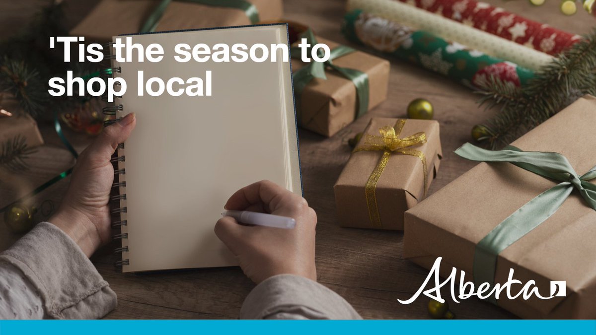 AlbertaAg's tweet photo. 'Tis the season to support Alberta's local makers, farmers, and producers. When making your holiday list this year, be sure to shop local and give the gift of Alberta's best. #ABLocalFood #ABag https://t.co/hPVwgLuRx3
